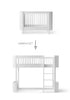 Umbauset für 'Wood Mini+' Babybett inkl. Junior-Erweiterung zum halbhohen Hochbett Weiß