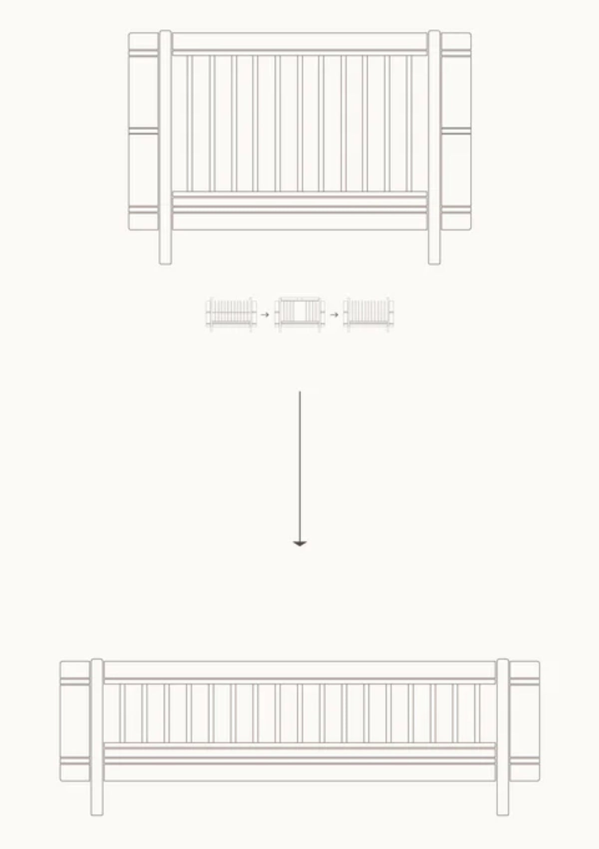 Oliver Furniture Umbauset zum Juniorbett 'Wood Mini+' Eiche