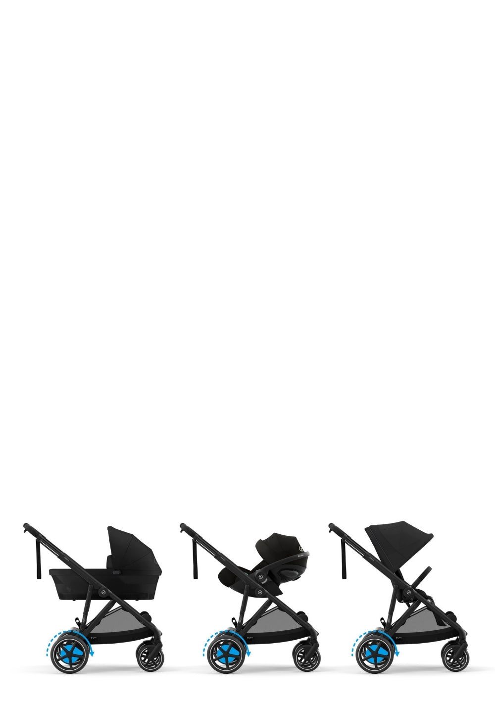 Kinderwagen 'e-Gazelle S' Moon Black / Black Frame
