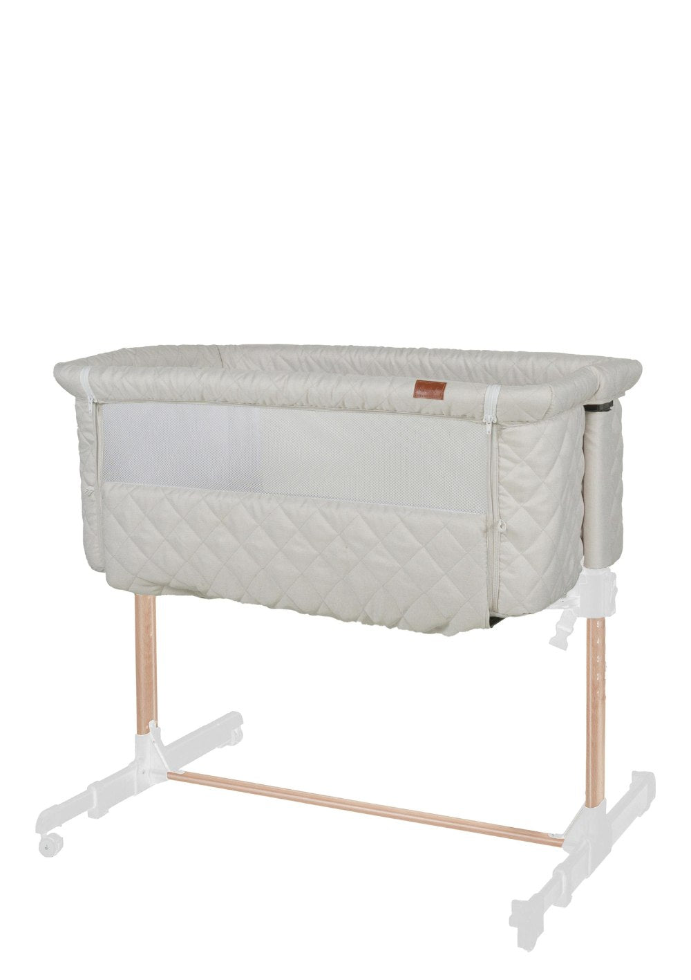Quax Beistellbett 'Side by Side' Natural Quilted Clay