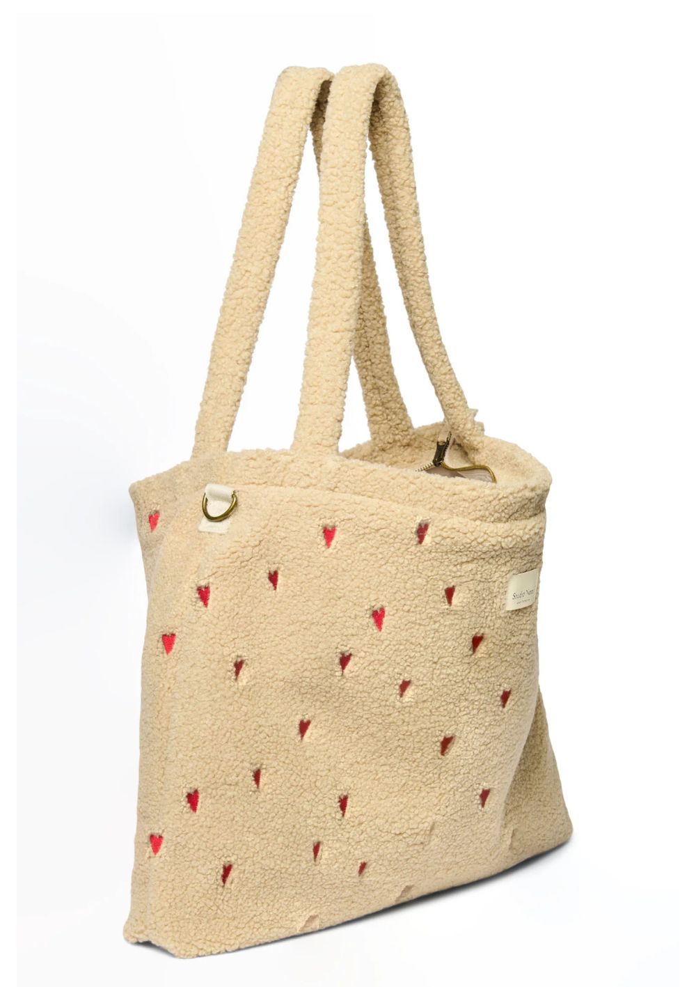 Wickeltasche 'Teddy Diaper Bag' Ecru Hearts