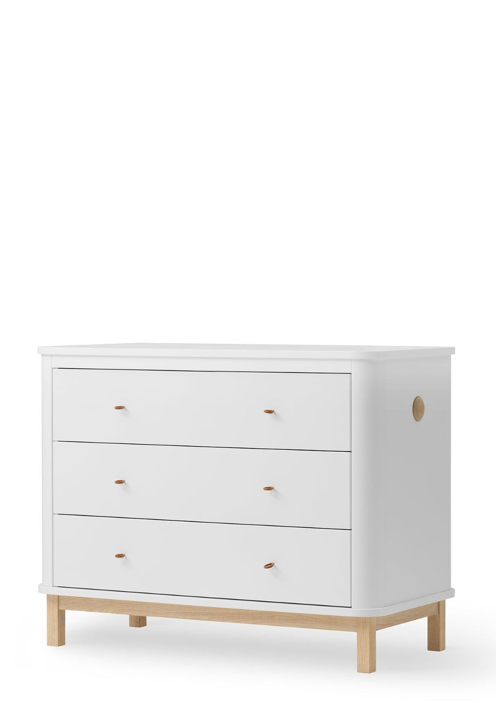 Oliver Furniture 'Wood' (Wickel-)Kommode 3 Schubladen Weiß/Eiche