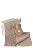 2-tlg. Rassel Set 'Kaninchen' creme pfirsich