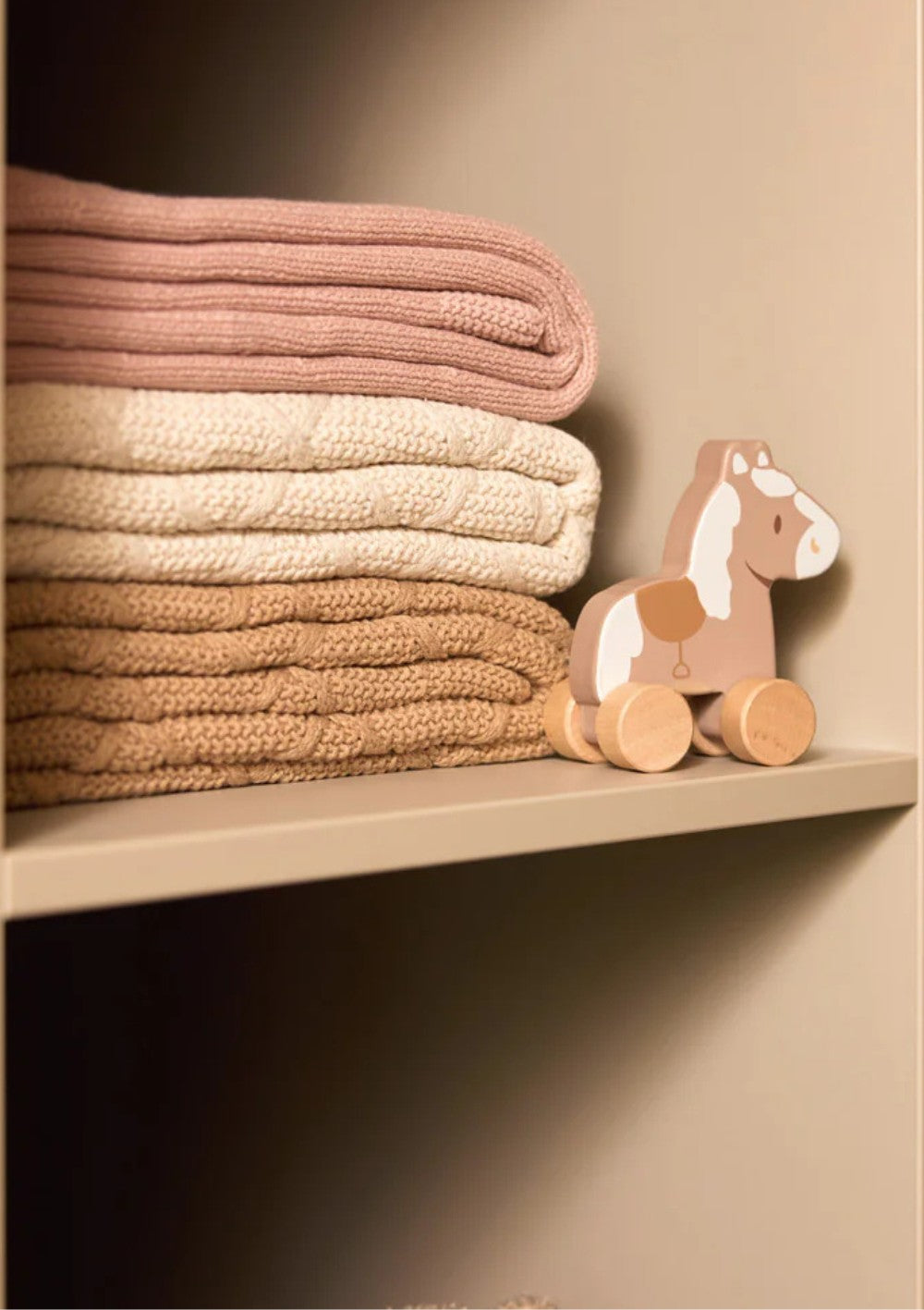 Jollein Decke 'Cosy Knit' Wild Rose / Velvet 100 x 75 cm