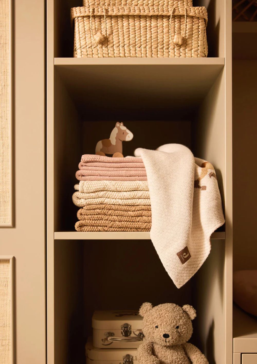 Jollein Decke 'Cosy Knit' Wild Rose / Velvet 100 x 75 cm
