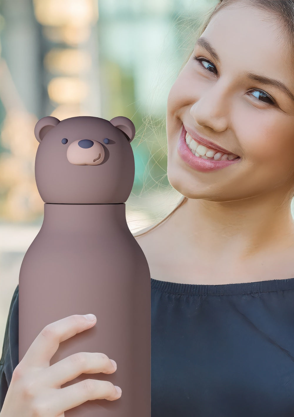 Asobu Trinkflasche 'Bestie' Chillington the Polar Bear brown