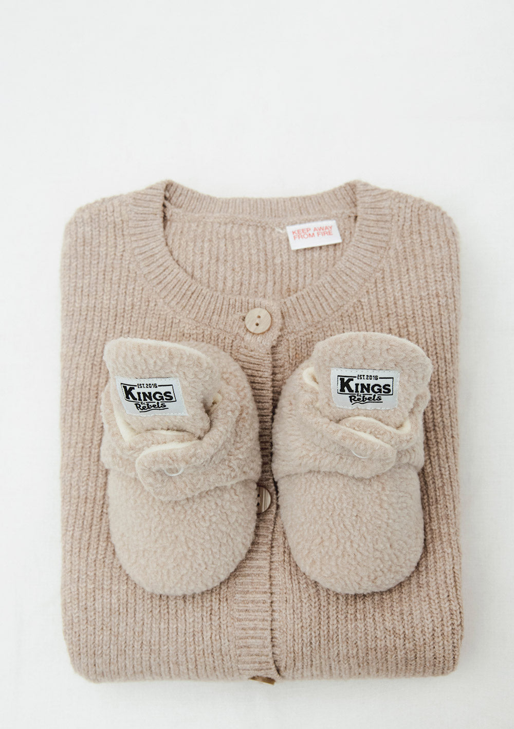 Kings & Rebels Baby Booties Teddy Beige