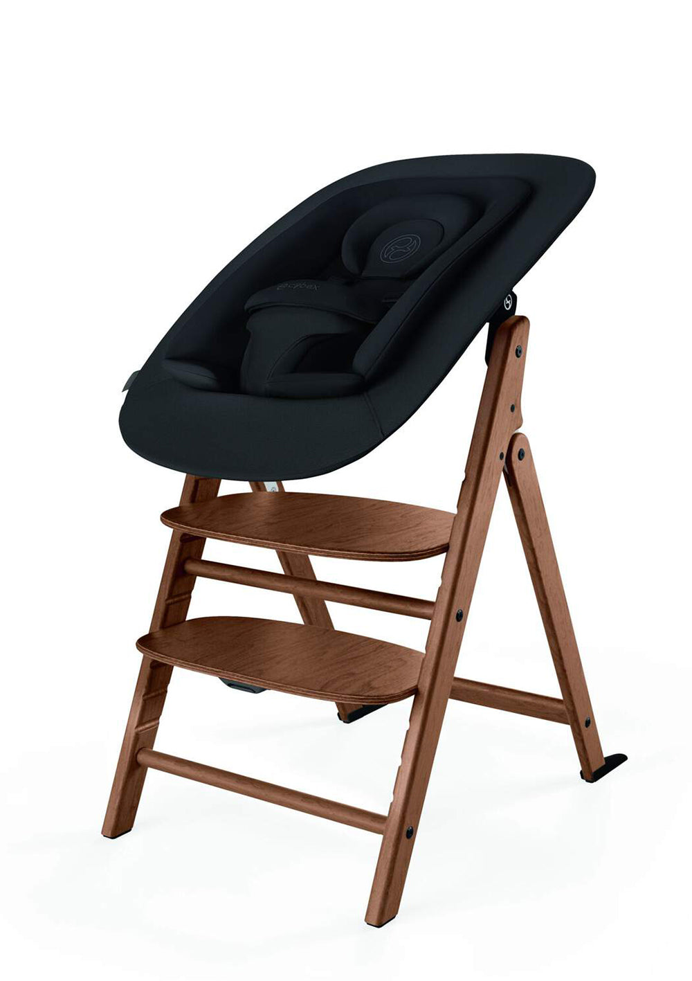 Cybex Hochstuhl 'Click & Fold' All Natural Dark mit Newborn-Set