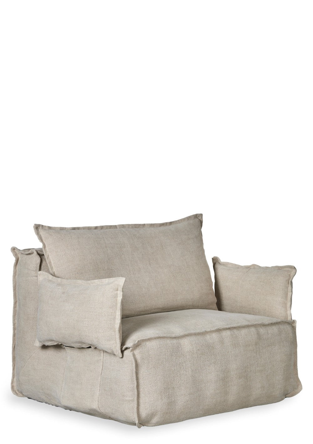 Quax Lounge-Sessel 'Linen Lounger' Beige mit zwei Armlehnen