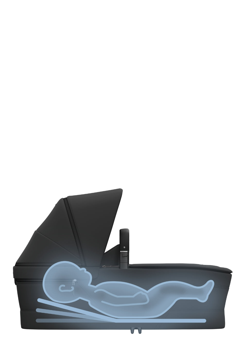 Maxi-Cosi Babywanne 'Cabin' Black Onyx mit SoothingSlope-Funktion unterstützt dein Baby bei Reflux