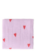 Musselin Mulltuch 'Swaddle Print Medium' Purple Hearts 70 x 70 cm