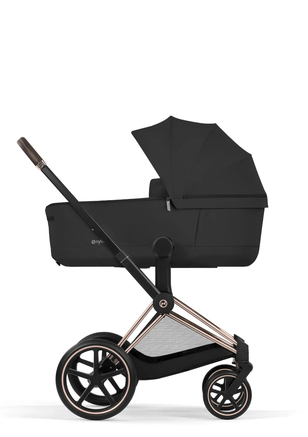 Cybex Kinderwagen-Set 'Priam Comfort' Sepia Black (Roségold Frame)