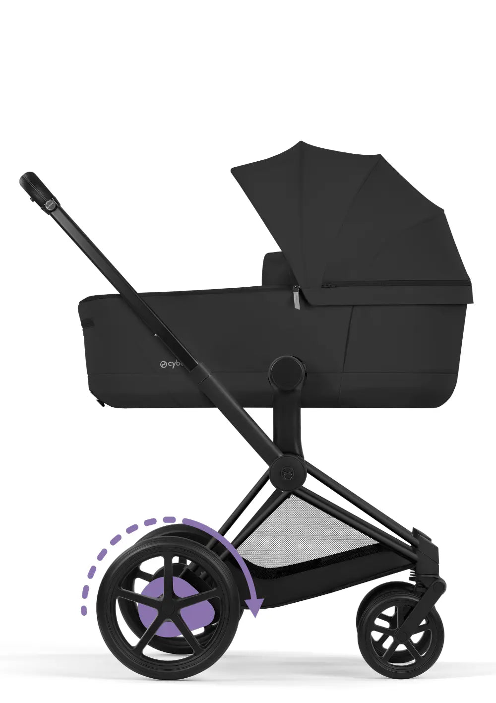 Cybex Kinderwagen-Set 'e-Priam Comfort' Sepia Black (Matt Black Frame)
