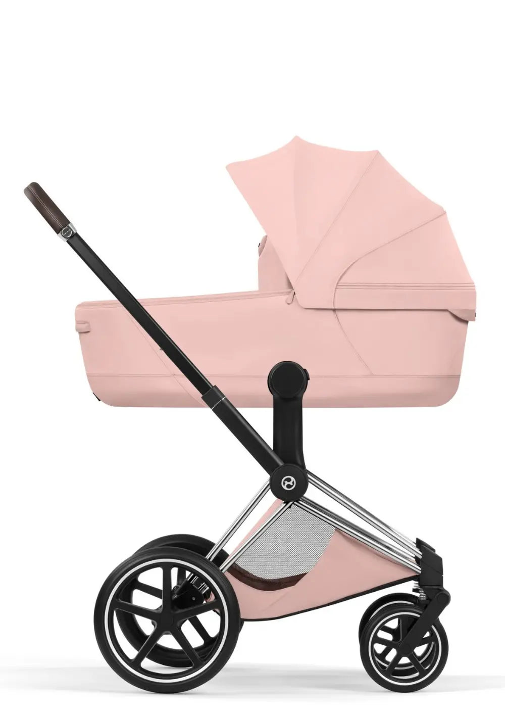 Cybex Kinderwagen-Set 'Priam Style' Peach Pink (Frame Chrome Brown)