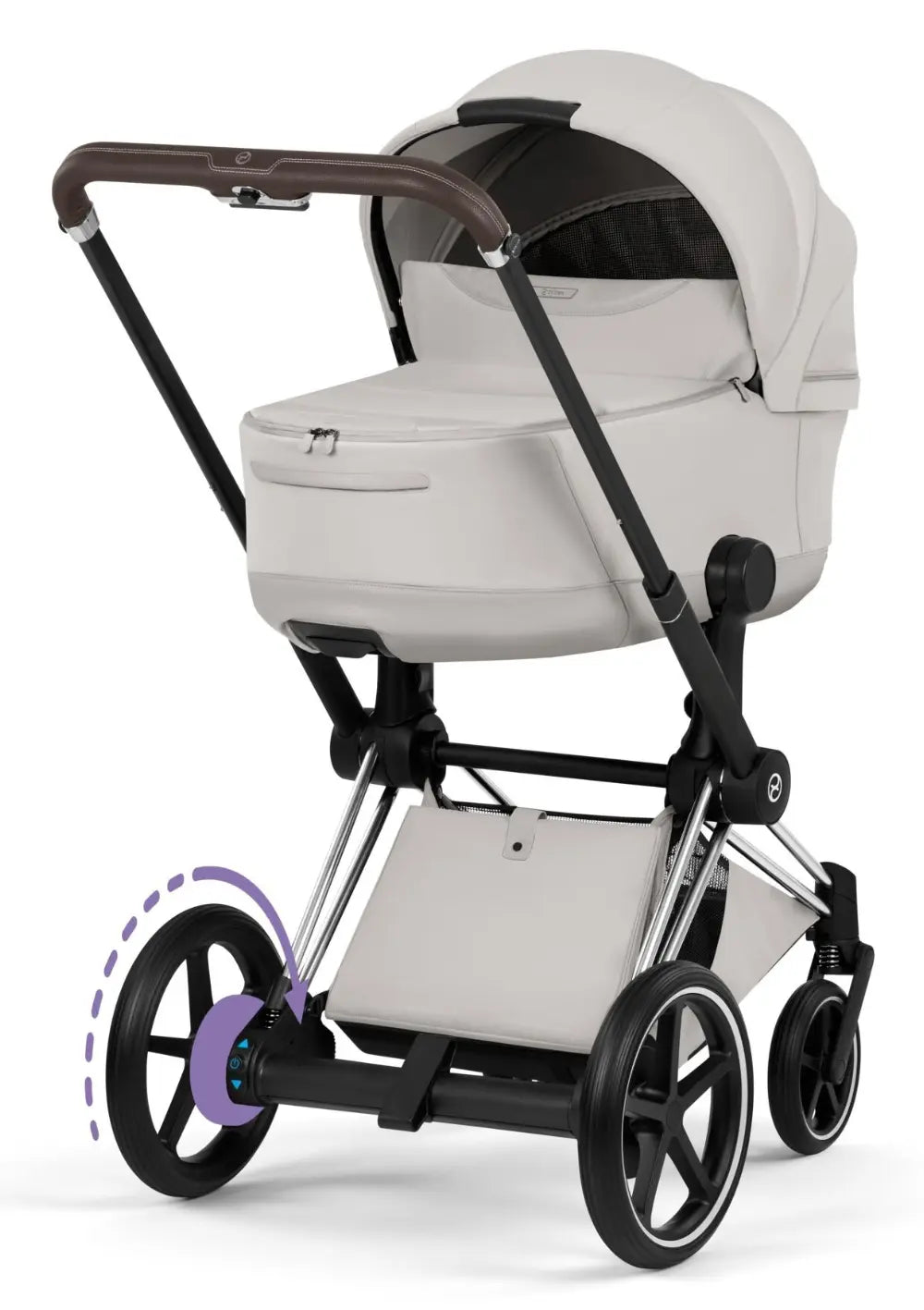 Cybex Kinderwagen-Set 'e-Priam Style' City Grey (Frame Chrome Black)