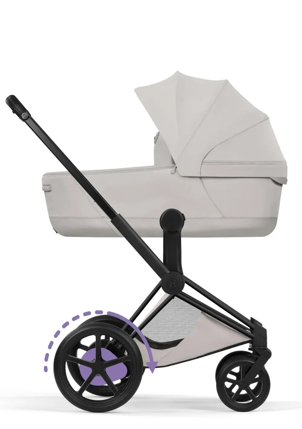 Cybex Kinderwagen-Set 'e-Priam Style' City Grey (Frame Matt Black)