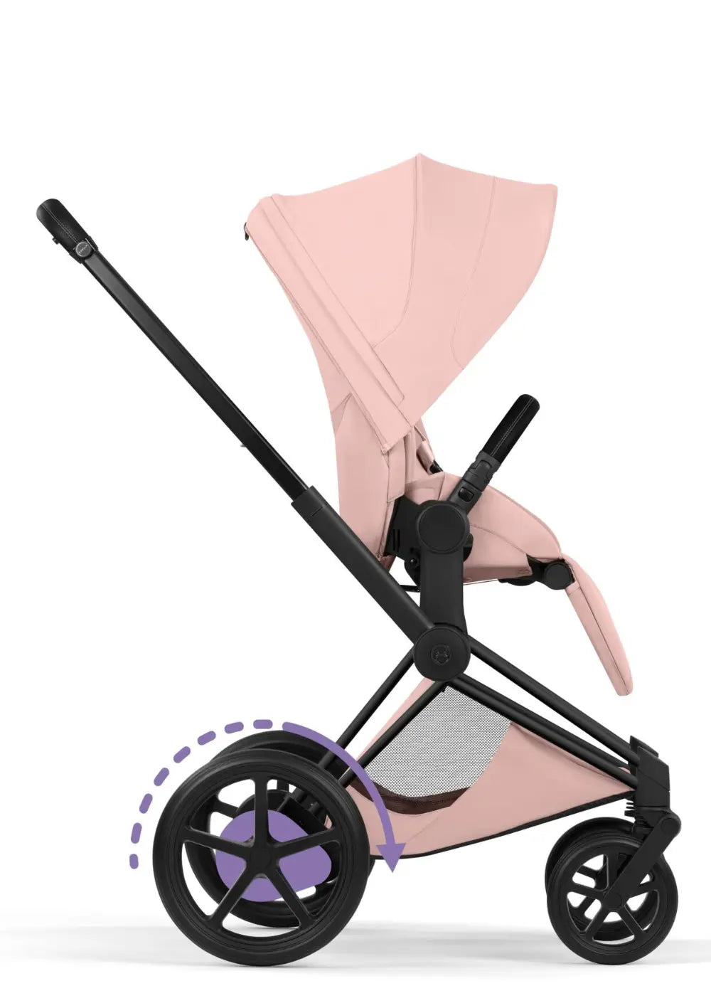 Cybex Kinderwagen-Set 'e-Priam Style' Peach Pink (Frame Matt Black)