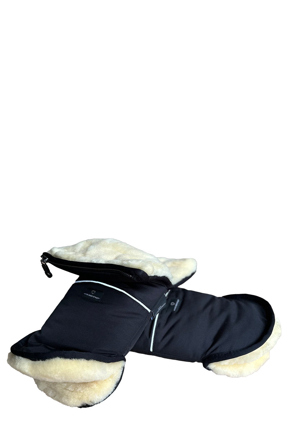 Premium Lammfell-Handwärmer midnight black