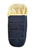 Premium Lammfell-Fußsack midnight black