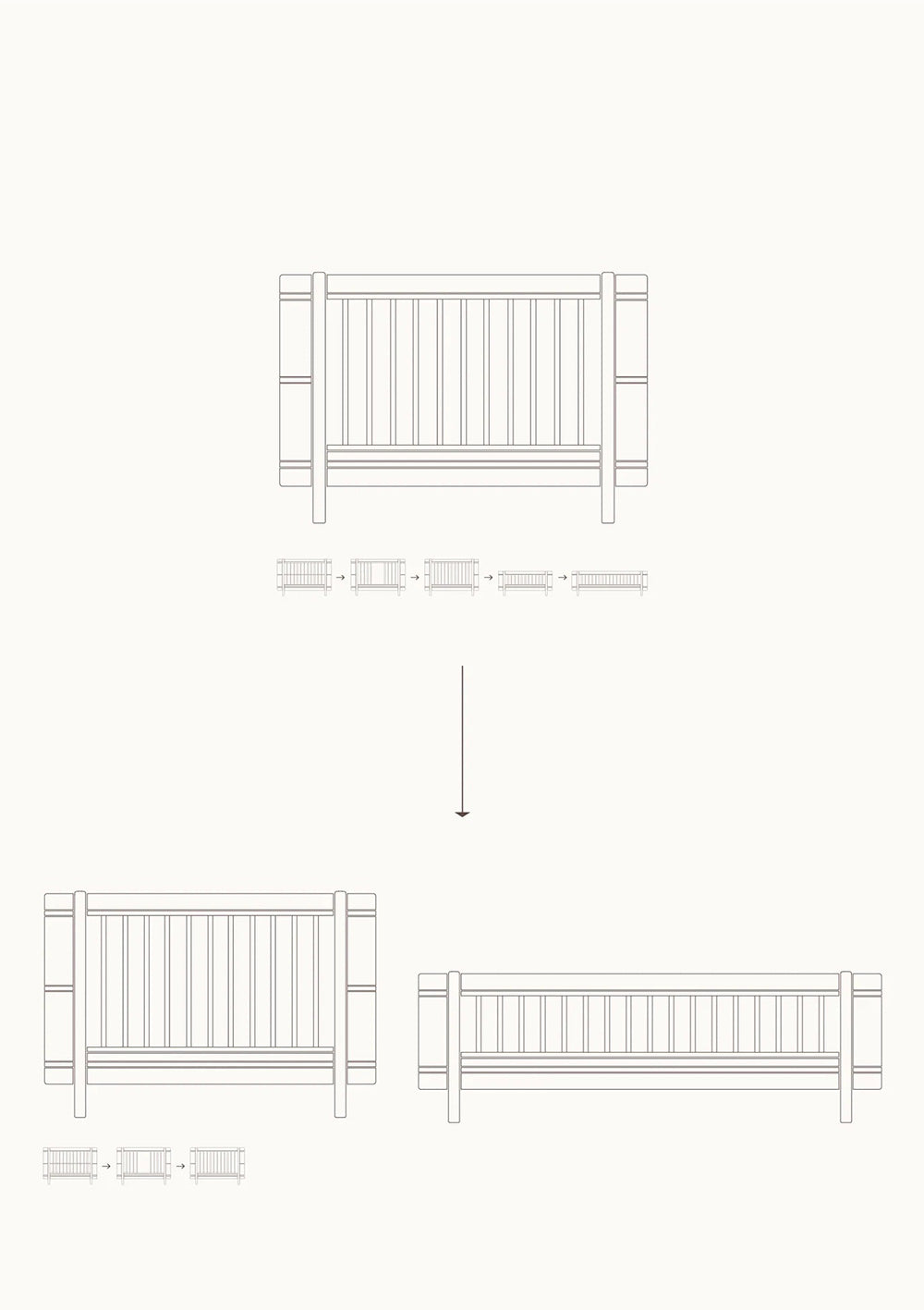 'Wood' Mini+ Geschwisterset (Ergänzung für Mini+ Basic) - Erweiterungsset, um aus 1 Babybett 2 Betten (Babybett & Juniorbett) zu bauen