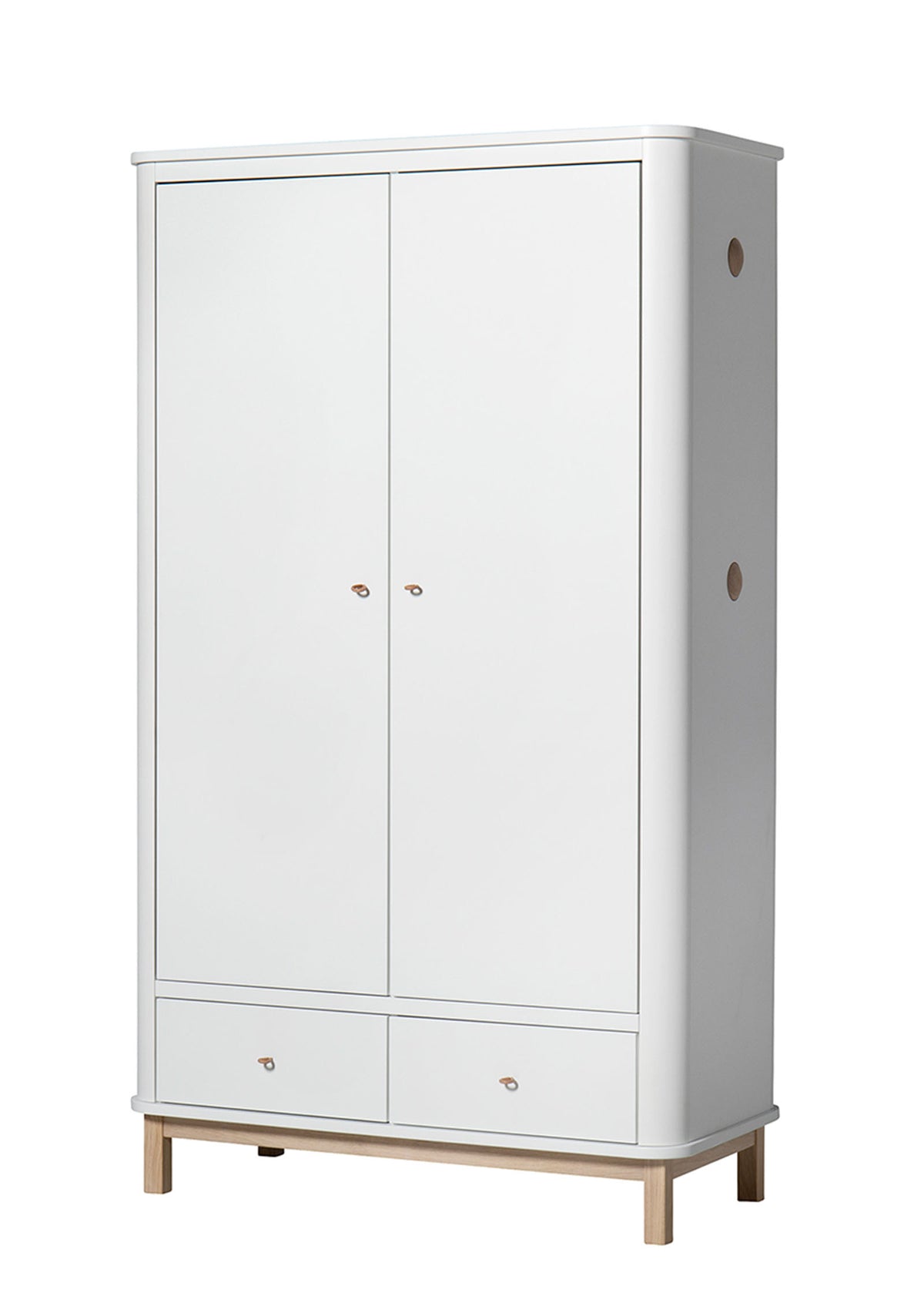'Wood' Kleiderschrank 2-türig weiss / Eiche