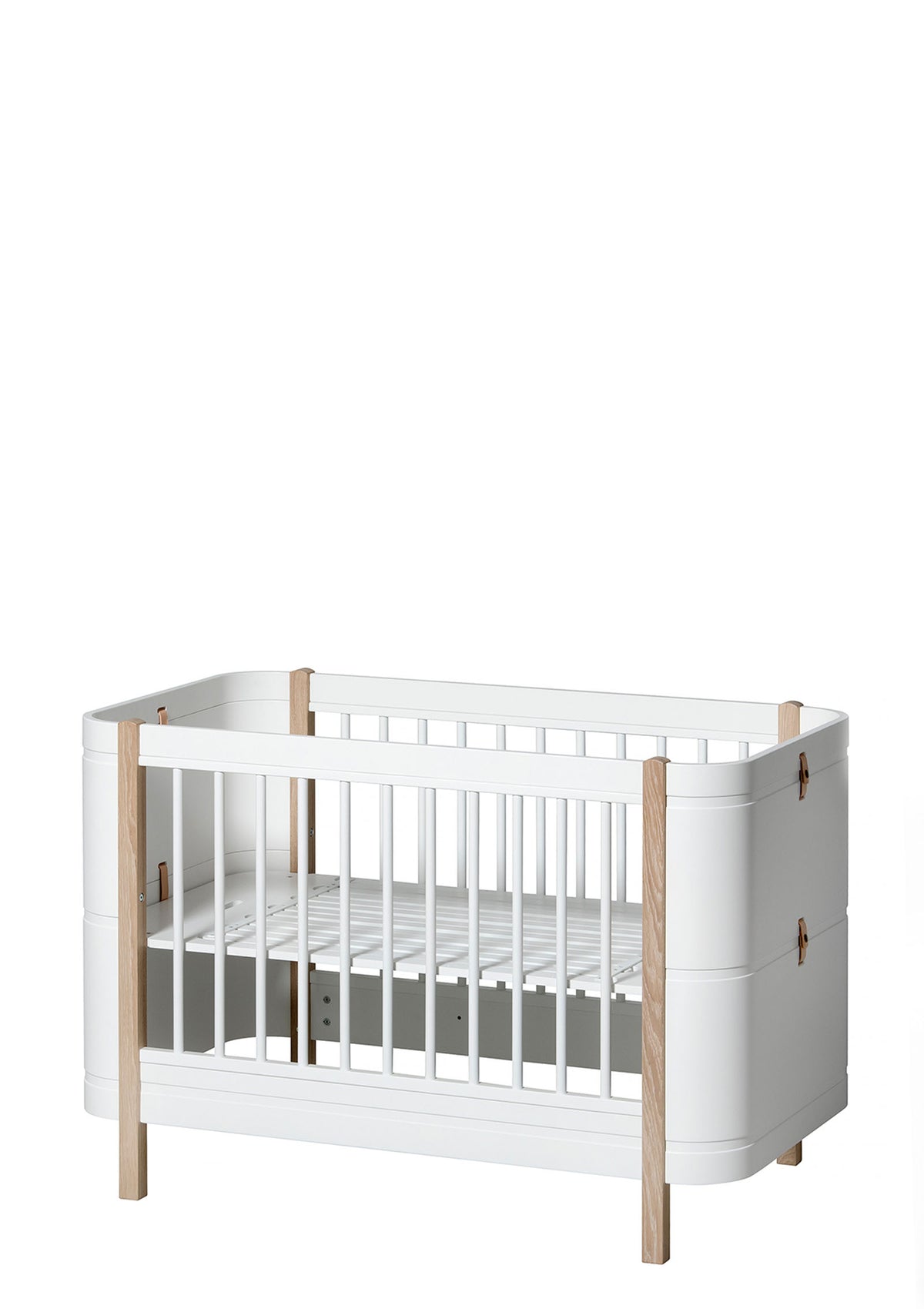 Babybett 'Wood Mini+ basic' Weiss/Eiche