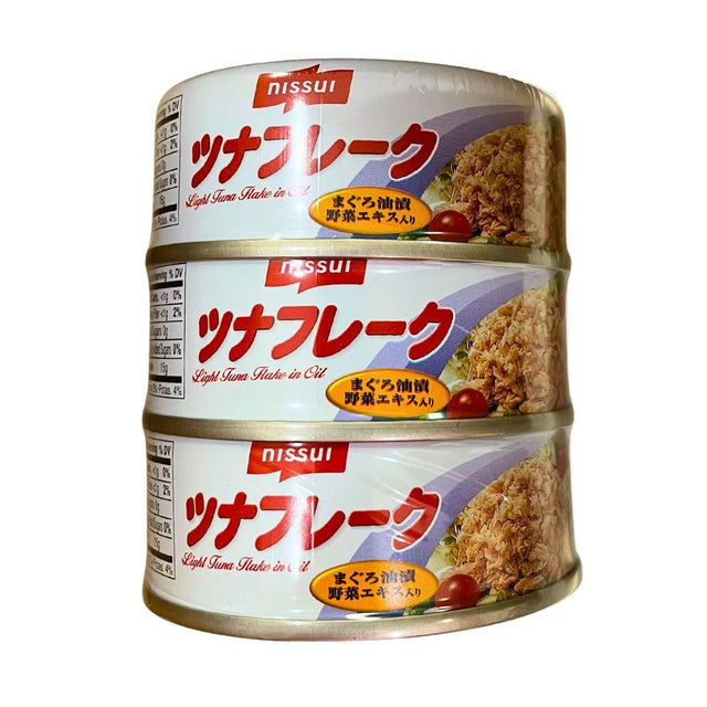 NISSUI LIGHT TUNA FLAKE IN OIL CAN 3PC 2.82OZ/80G X 3 - GOHAN Market