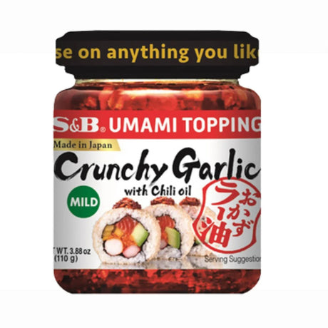 SB UMAMI TOPPING Okazu La-Yu Crunchy Garlic with Chili oil Mild 3.88oz/110g - GOHAN Market