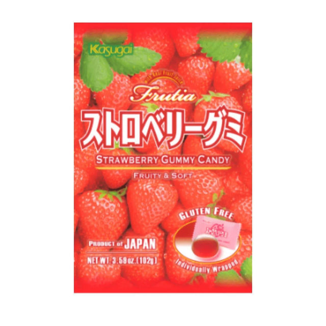 KASUGAI FRUTIA STRAWBERRY GUMMY CANDY 3.59OZ - GOHAN Market