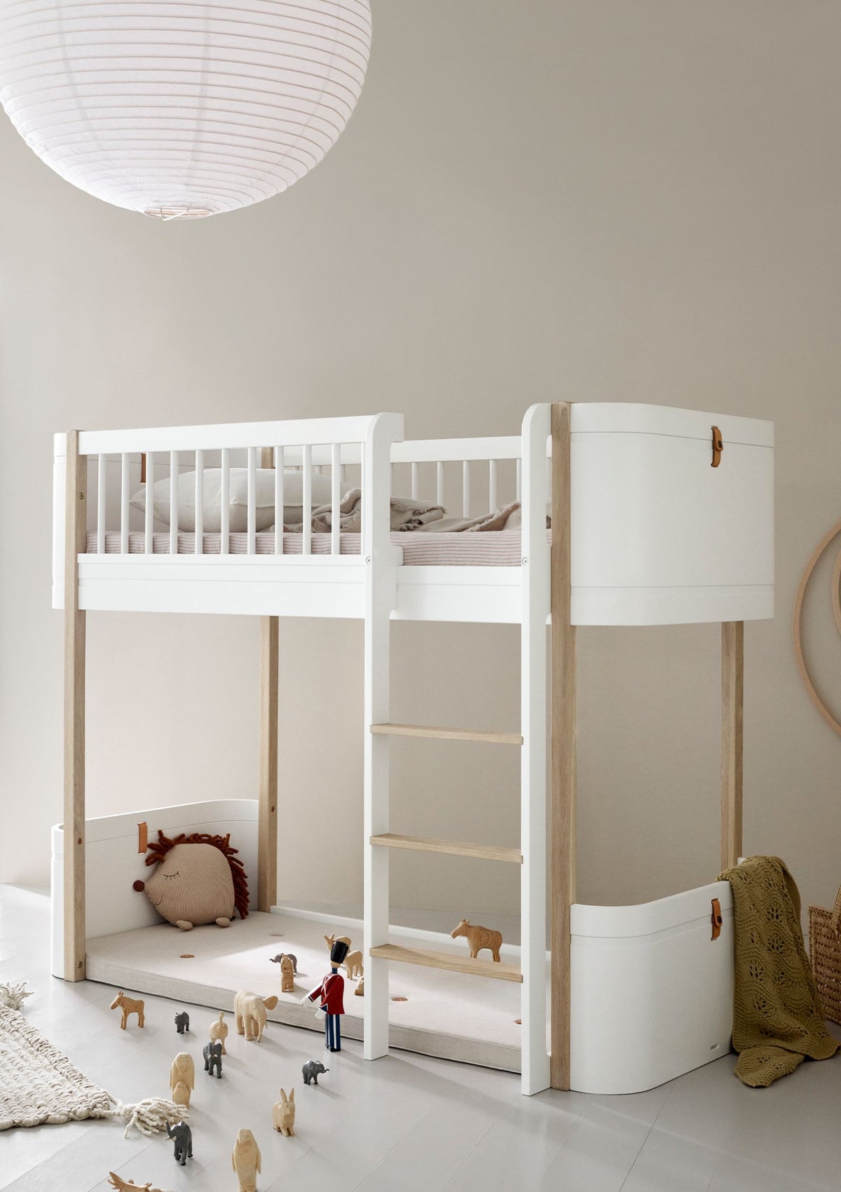 Oliver Furniture Umbauset für 'Wood Mini+' zum halbhohen Hochbett Weiß/Eiche