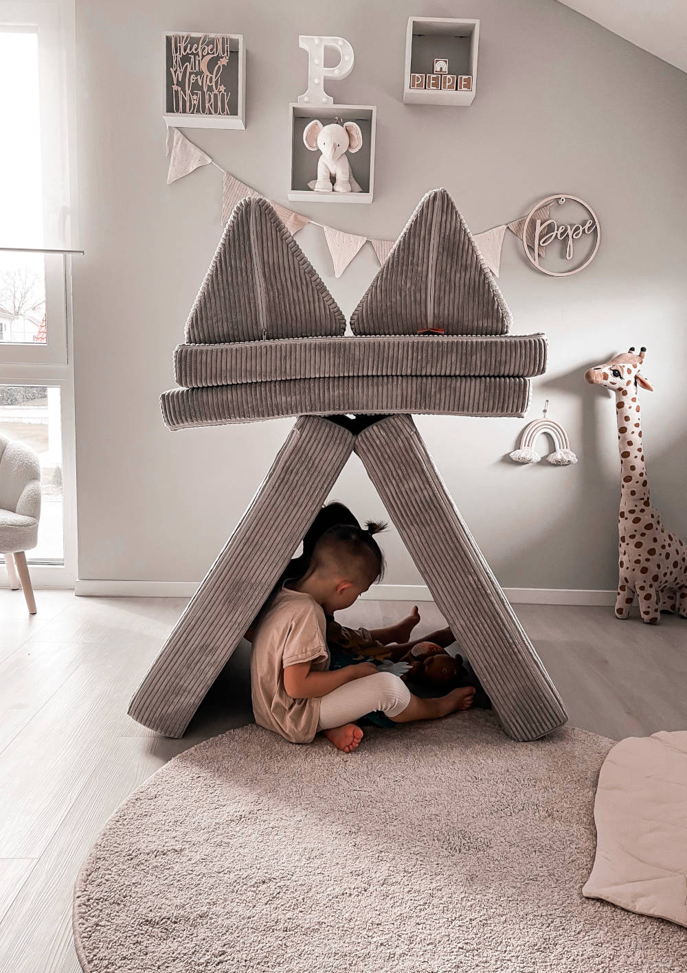 Spielsofa Cord Koala Grau