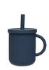 Silikon Becher mit Trinkhalm Jeans Blue