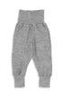 Wolle/Seide Baby-Hose  mit Nabelbund Hellgrau melange