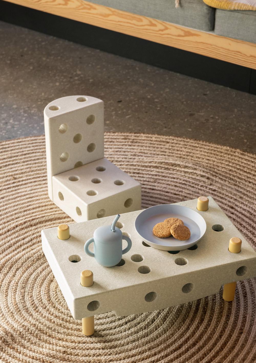 MODU Bauspielzeug 'Curiosity-Set' 14-teilig Sand Grey / Honey Yellow