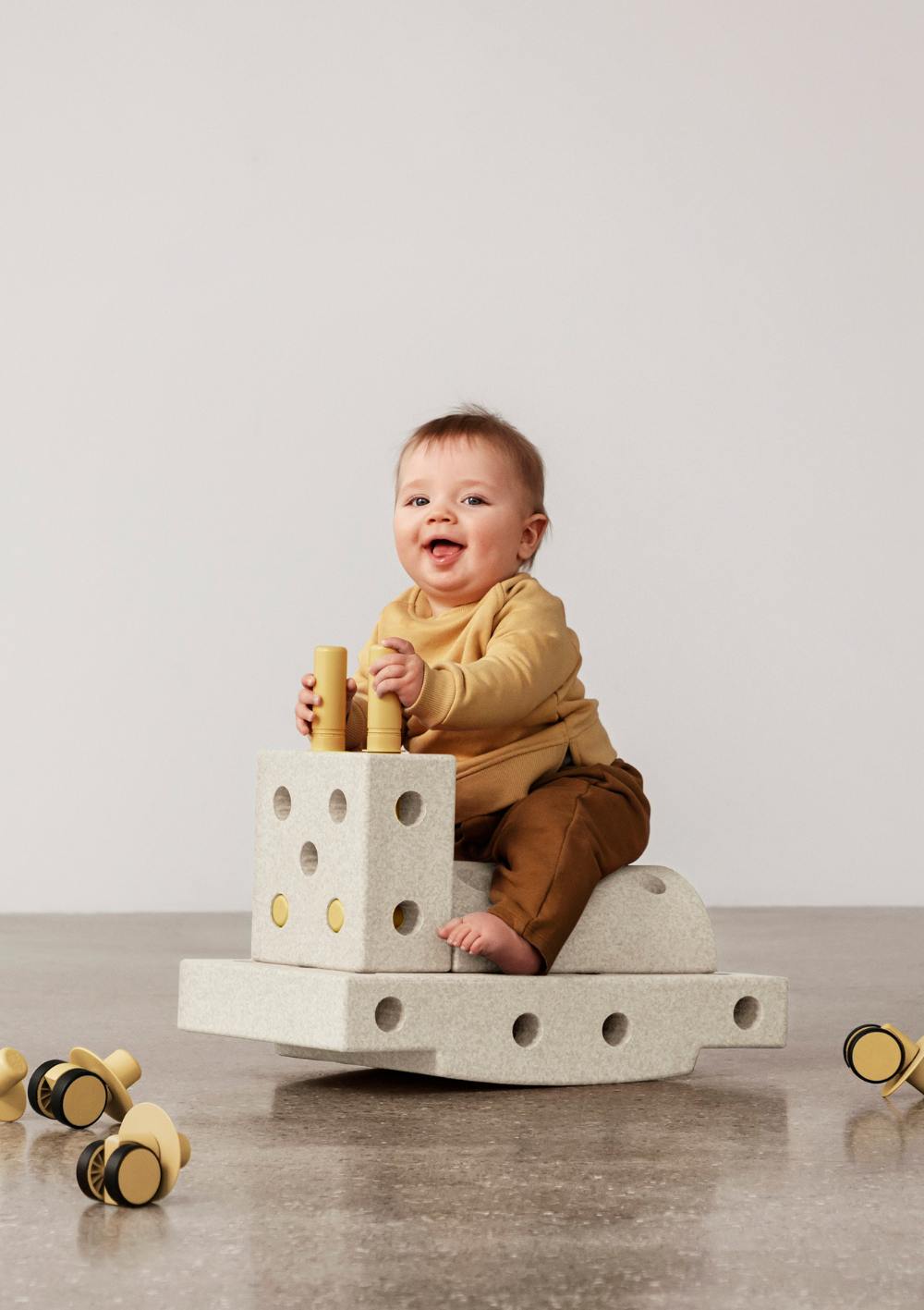 MODU Bauspielzeug 'Curiosity-Set' 14-teilig Sand Grey / Honey Yellow