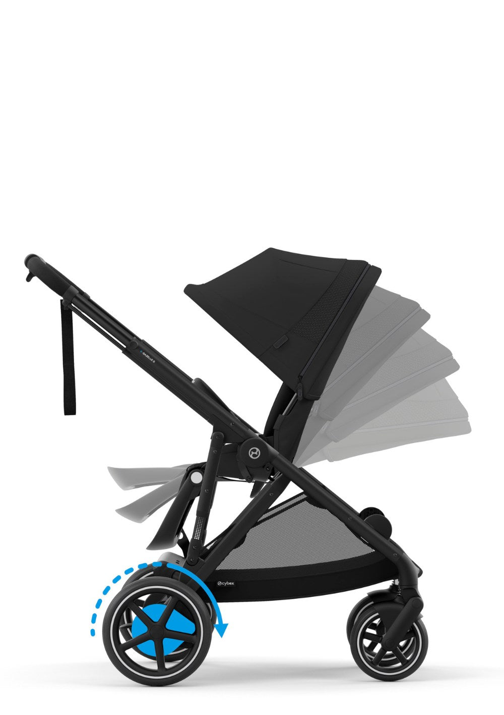 Kinderwagen 'e-Gazelle S' Moon Black  / Black Frame