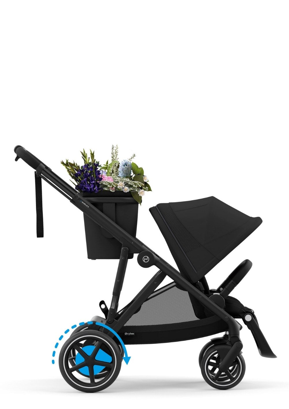 Kinderwagen 'e-Gazelle S' Moon Black  / Black Frame