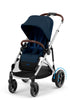 Kinderwagen 'e-Gazelle S' Ocean Blue / Silver Frame