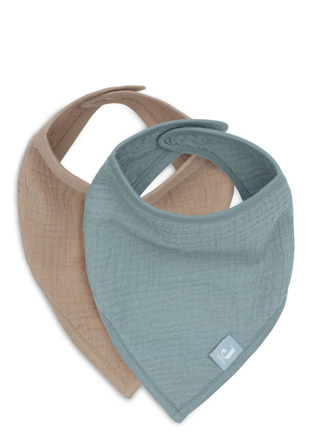 Jollein 2er-Set Musselin Bandanas Sea Green / Biscuit