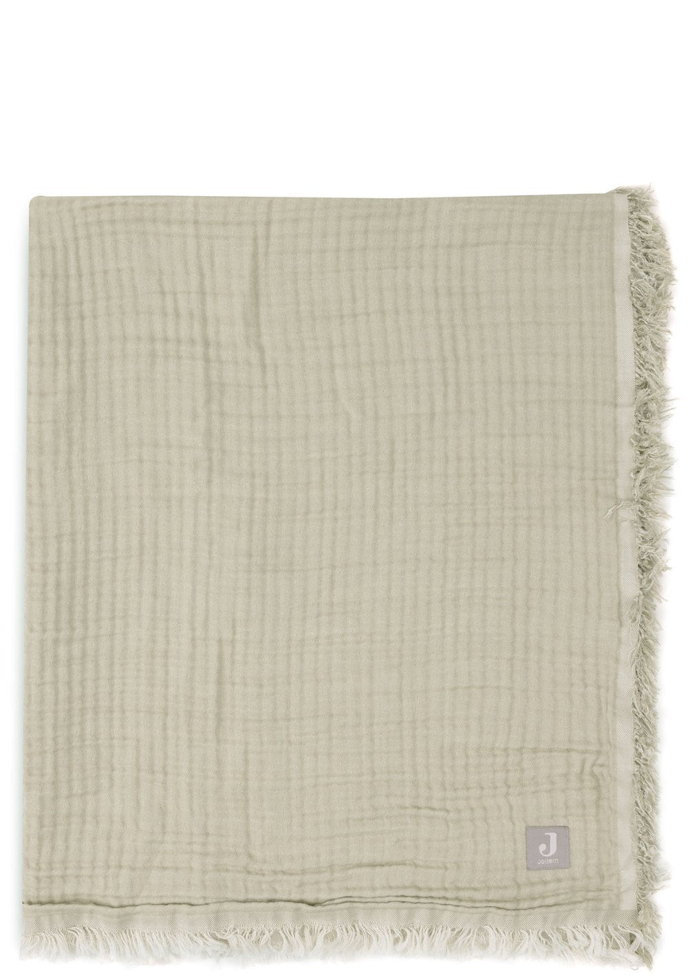 Jollein Musselin Decke 'Fringe' Olive Green 120 x 120 cm