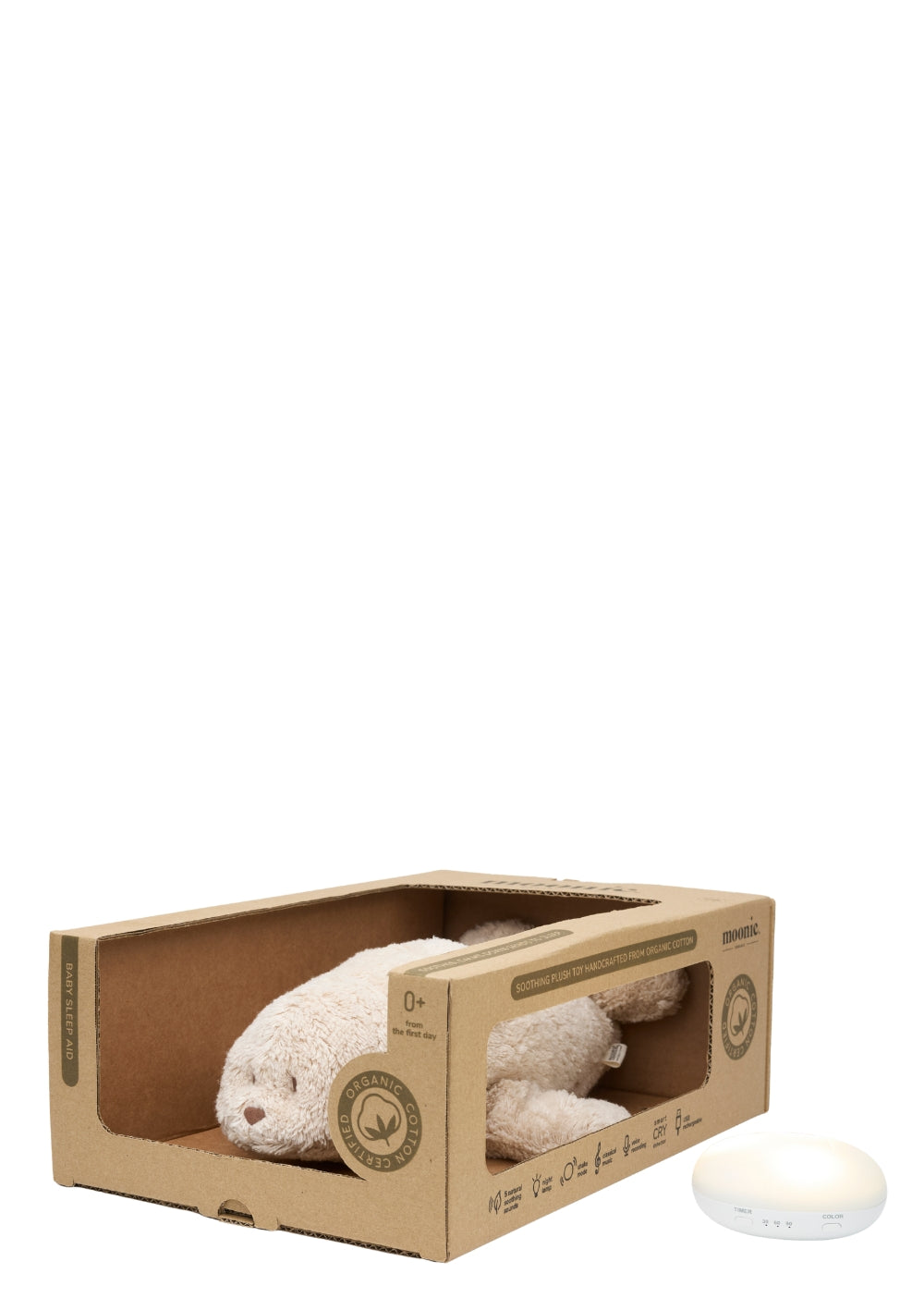 moonie Robbe mit Licht 'Organic Humming Seal' Sand