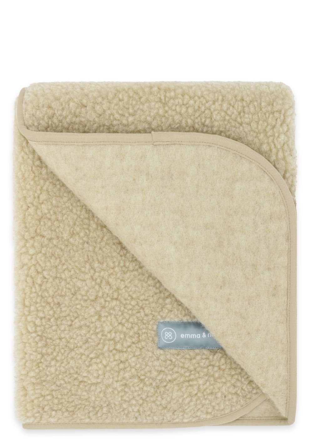 emma & noah Merino Teddy Kuscheldecke Essential Beige 95 x 75 cm