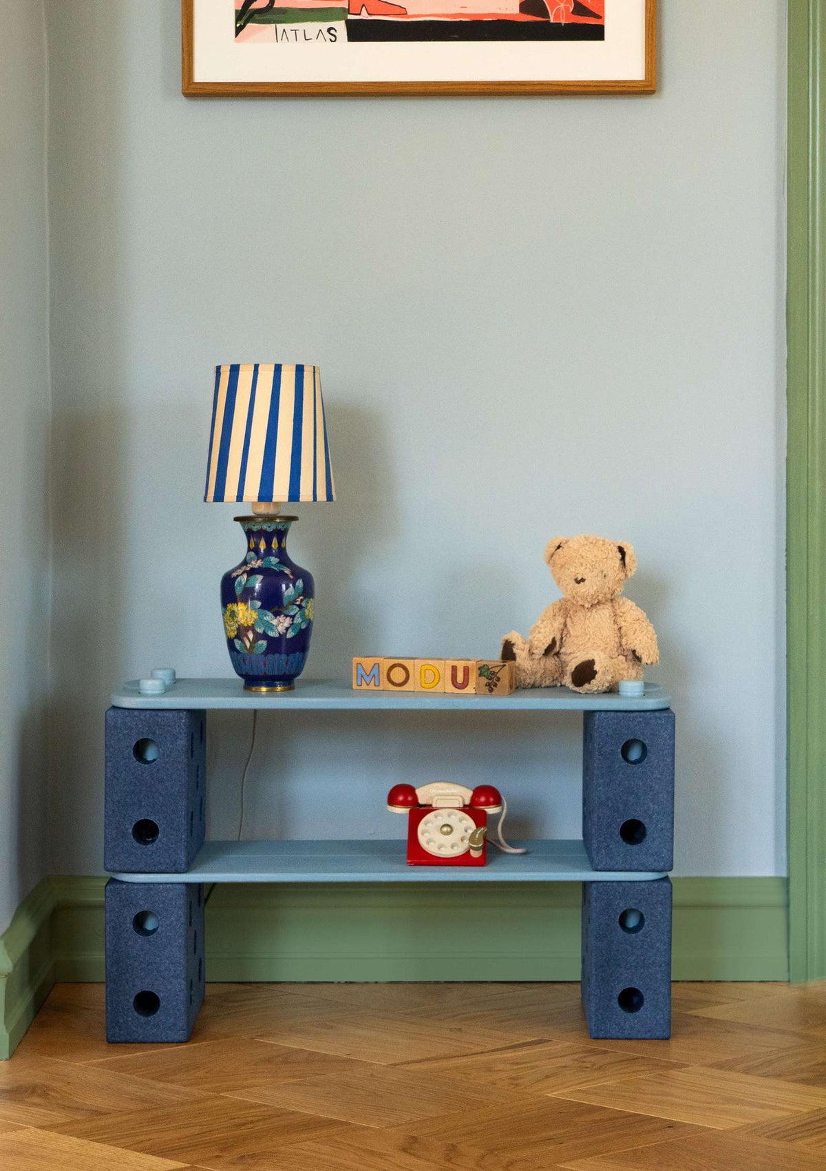 MODU 2er Set Balancierbalken Sky Blue fungieren als Regalbretter