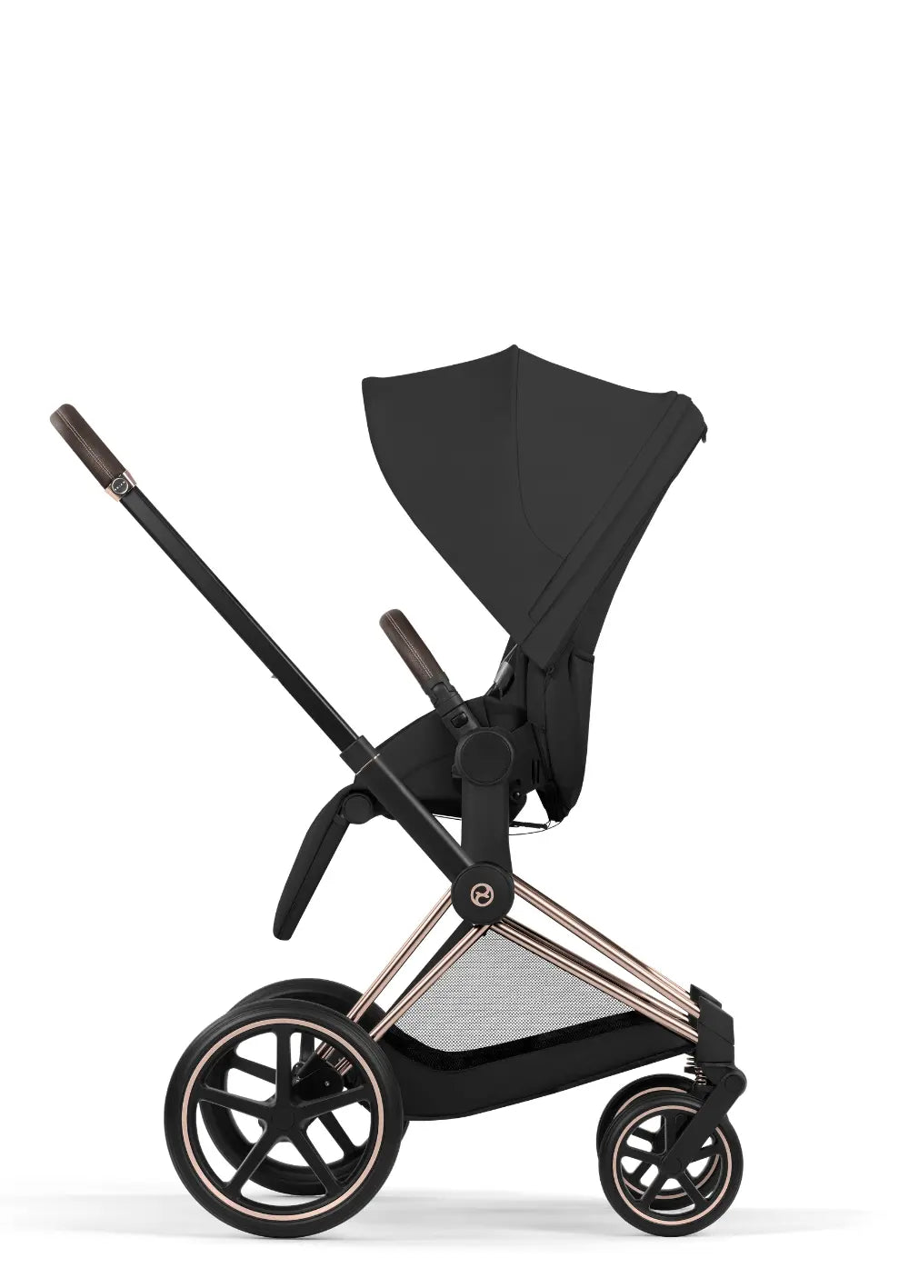 Cybex Kinderwagen-Set 'Priam Comfort' Sepia Black (Roségold Frame)