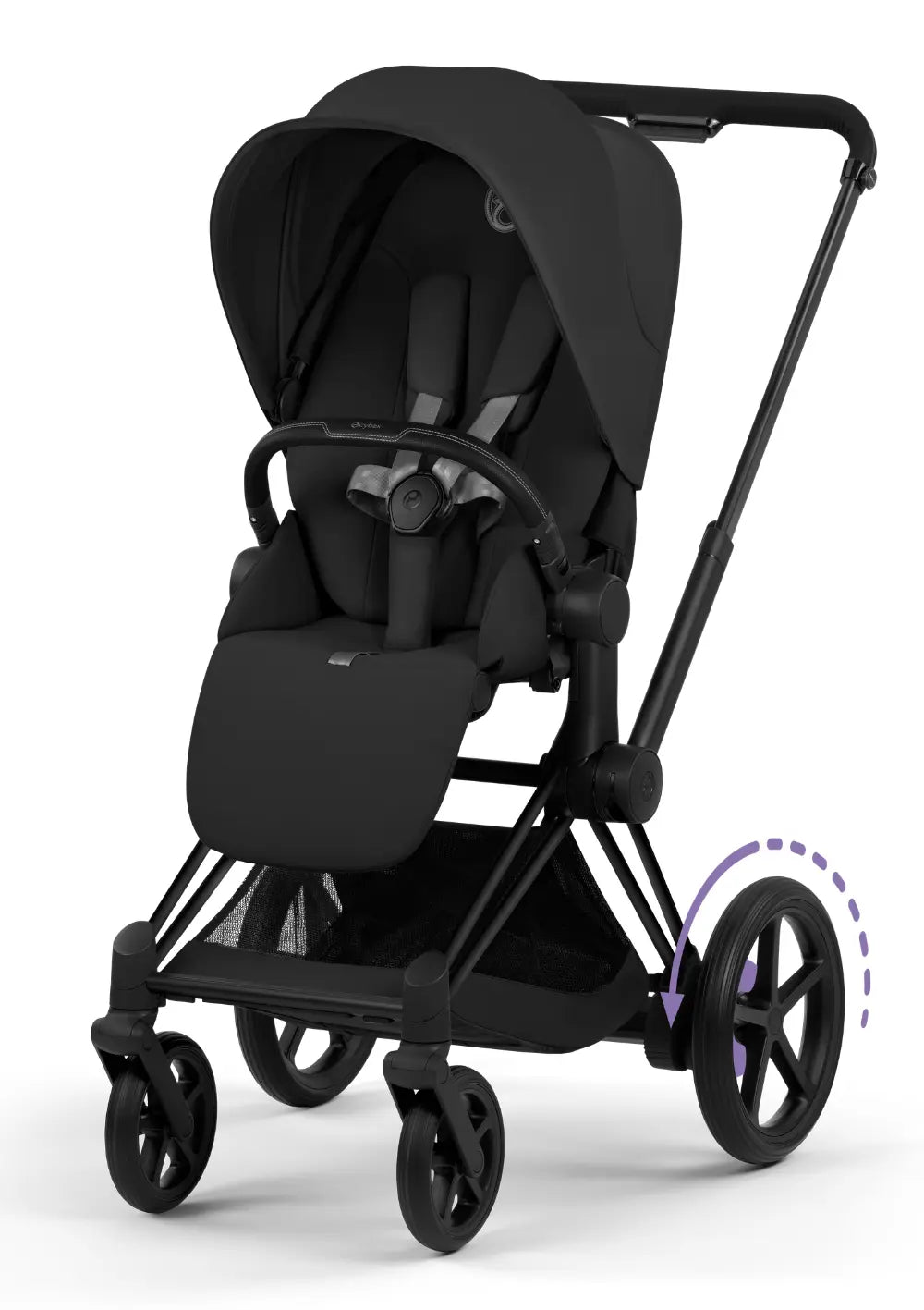 Cybex Kinderwagen-Set 'e-Priam Comfort' Sepia Black (Matt Black Frame)