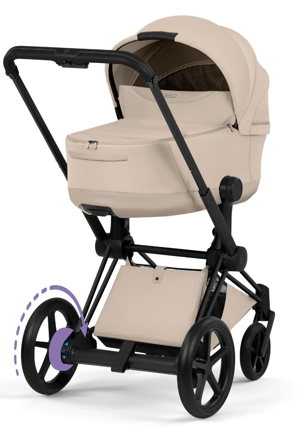 Cybex Kinderwagen-Set 'e-Priam Comfort' Cozy Beige (Matt Black Frame)