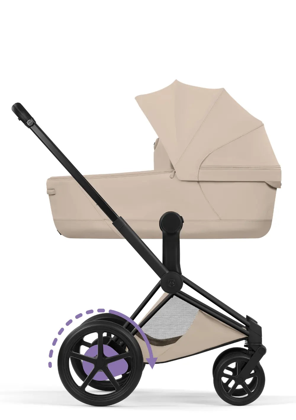 Cybex Kinderwagen-Set 'e-Priam Comfort' Cozy Beige (Matt Black Frame)
