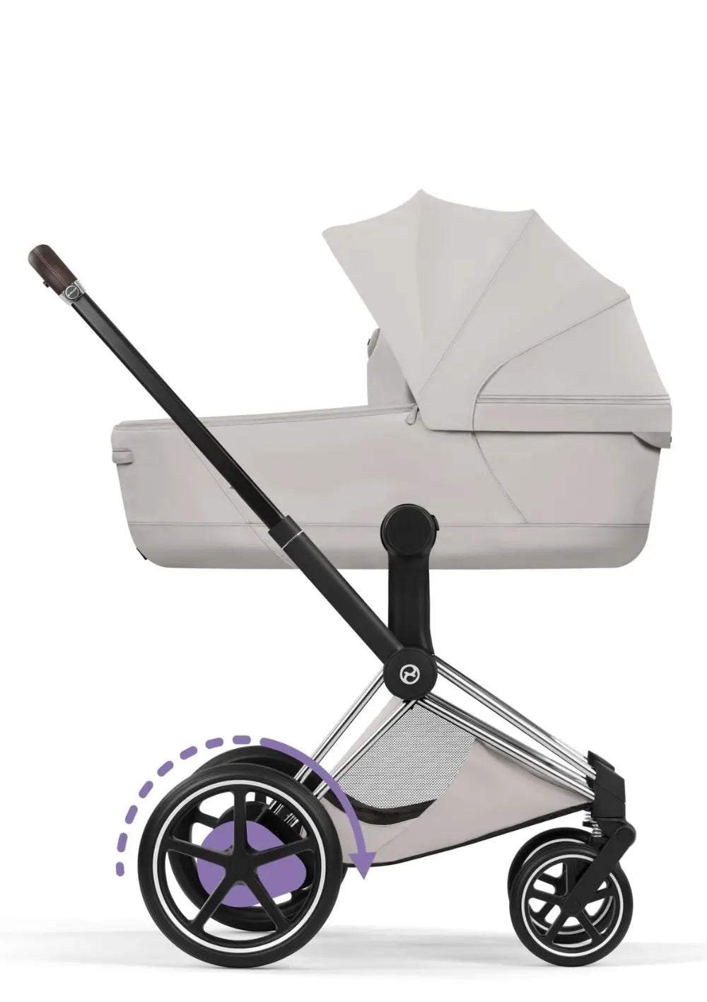 Cybex Kinderwagen-Set 'e-Priam Style' City Grey (Frame Chrome Black)