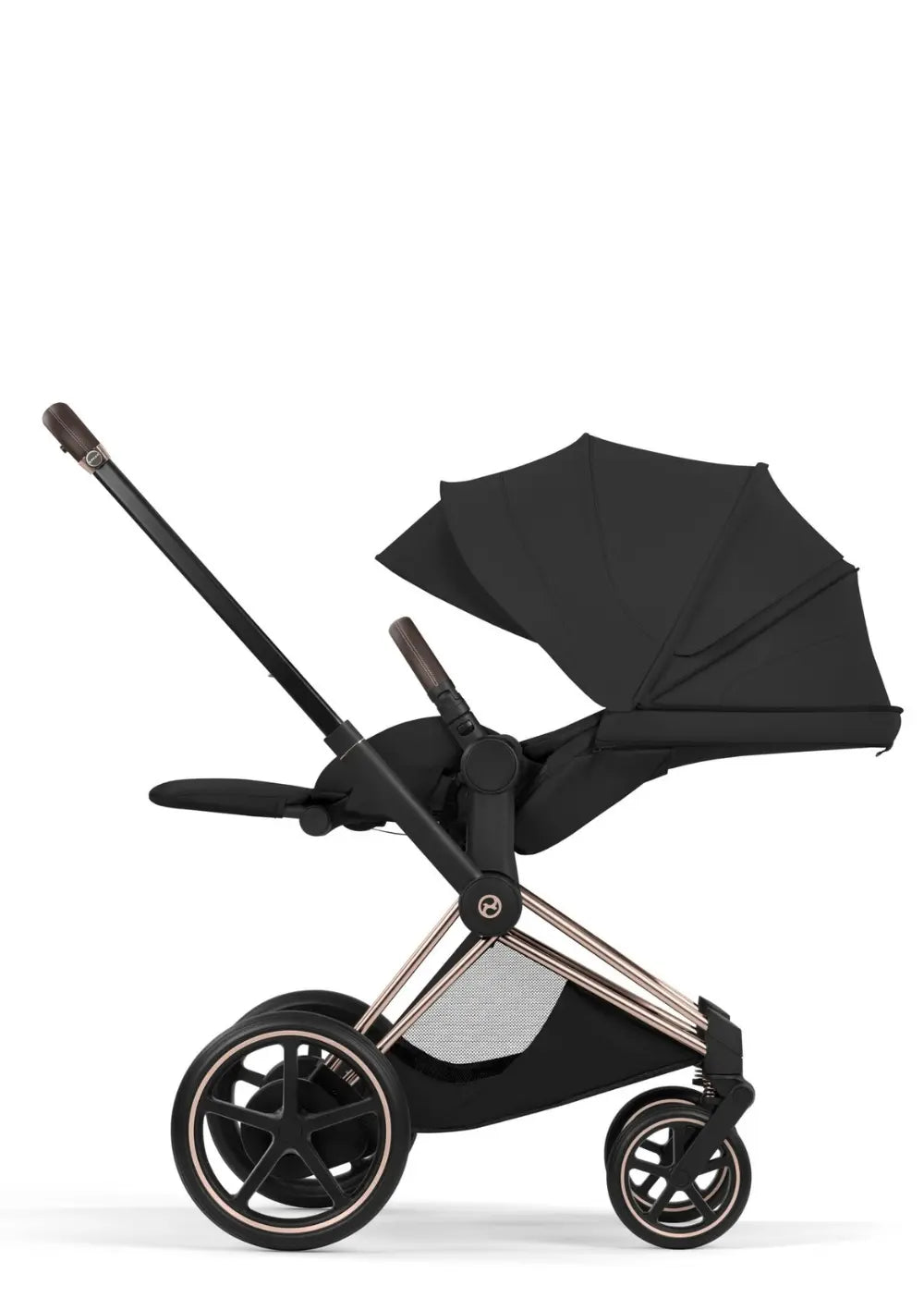 Cybex Kinderwagen-Set 'e-Priam Style' Sepia Black (Frame Roségold)