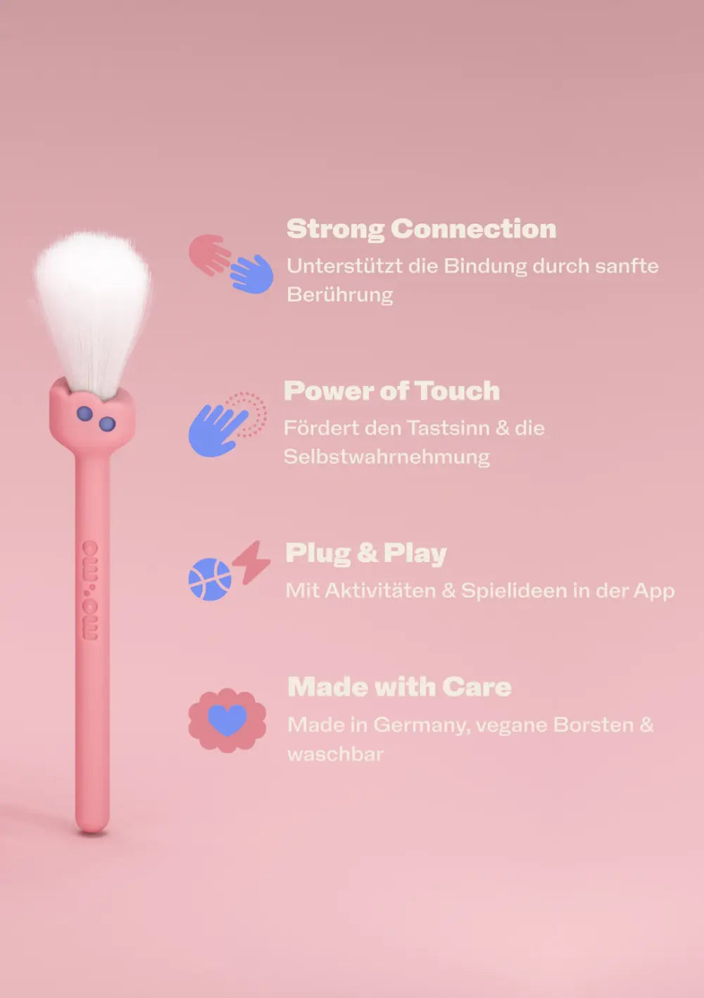 mo:mo Starter-Set 'Konnektor' Streichelpinsel mit App-Zugang Candy